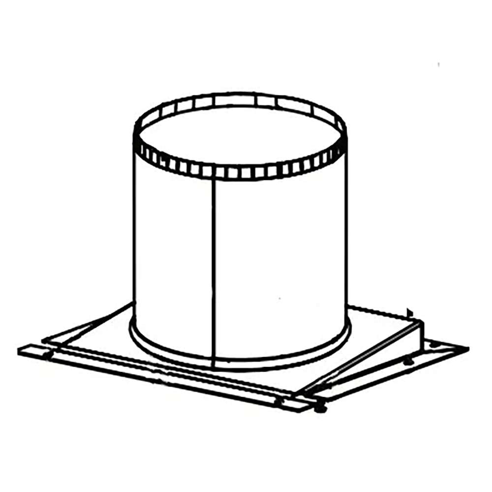Cylindrical vent and base plate for gas outdoor fireplace heat kit
