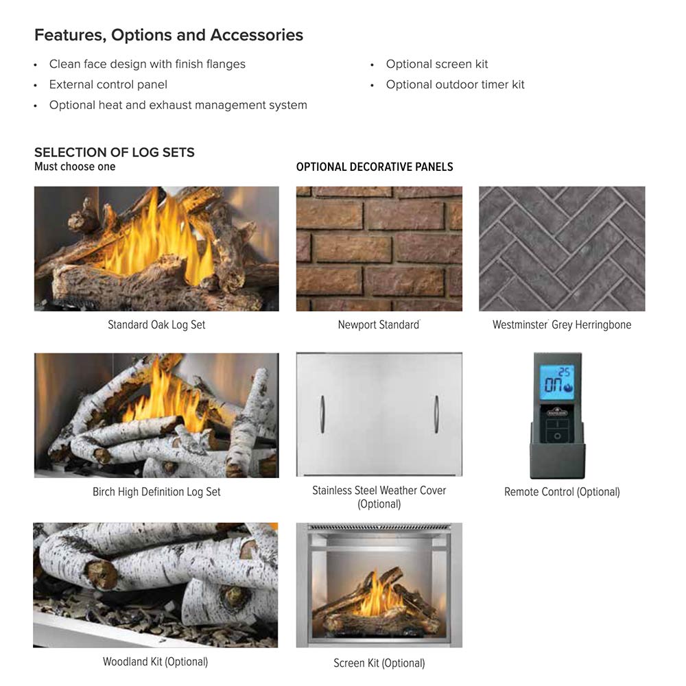 Napoleon Riverside 36-Inch Outdoor Gas Fireplace