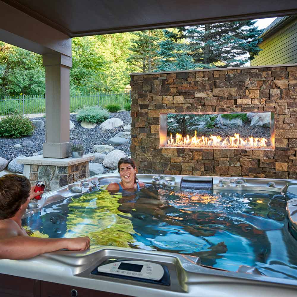 The Outdoor GreatRoom Company RSTL-LIN Linear Ready To Finish See-Through Fireplace