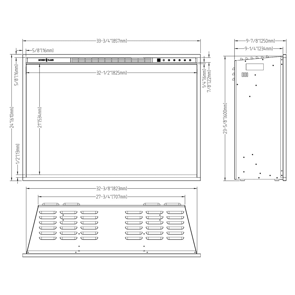 Modern Flames RedStone 36-Inch Built-In Electric Fireplace