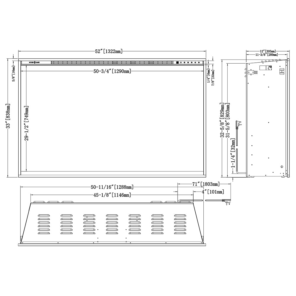 Modern Flames RedStone 54-Inch Built-In Electric Fireplace