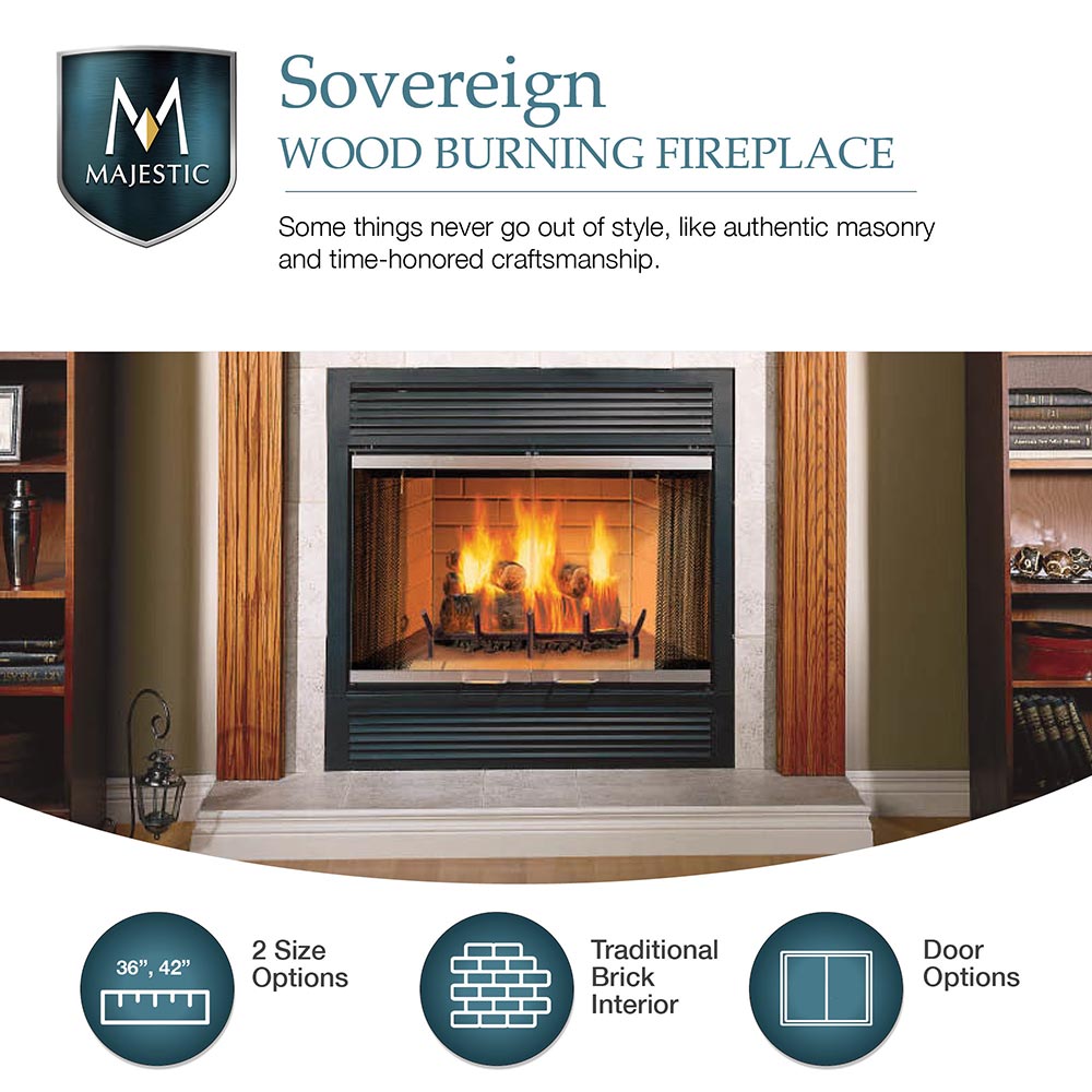 Majestic Sovereign 42-Inch Wood Burning Fireplace – Fireplaces Direct