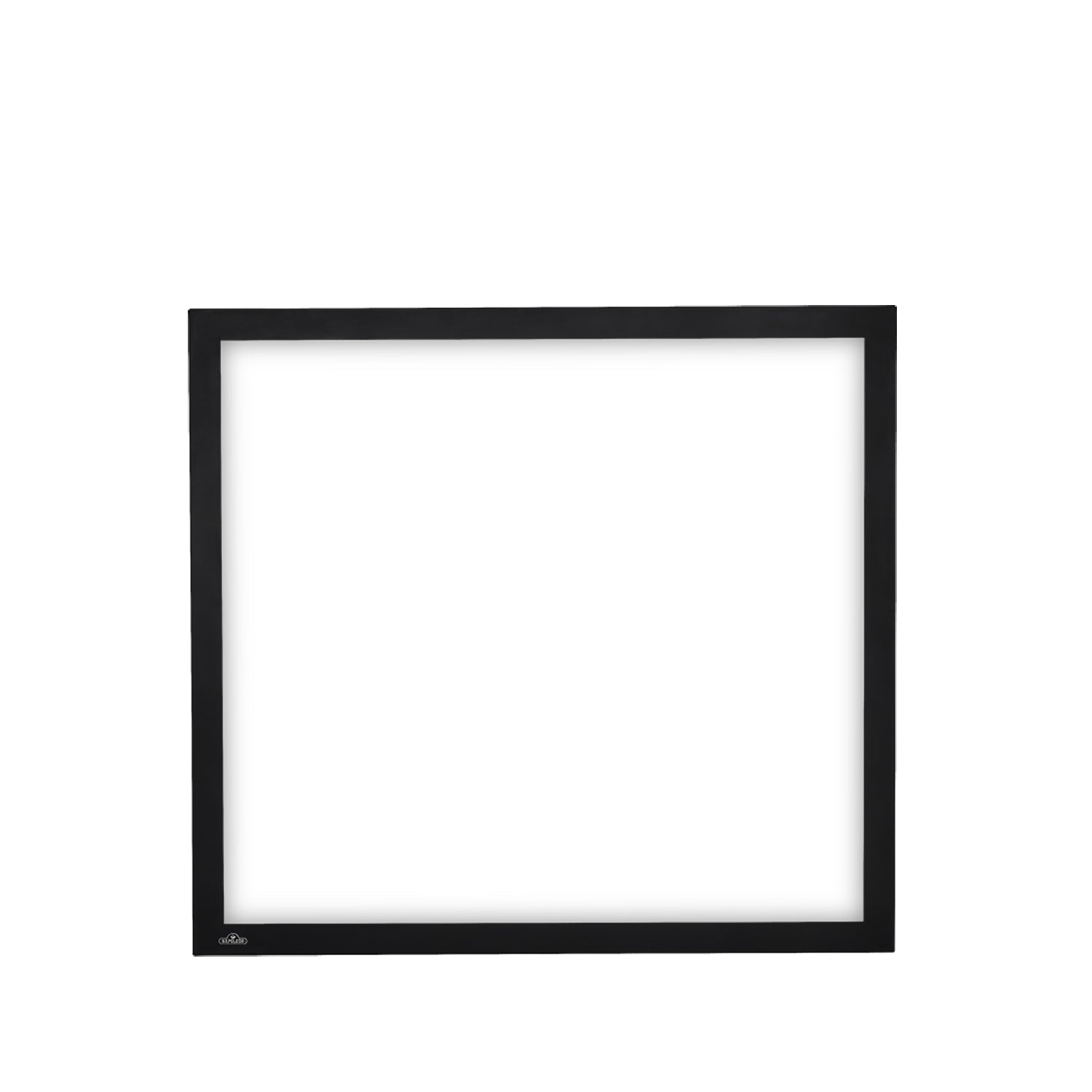 Black safety barrier frame with clear rectangular panel