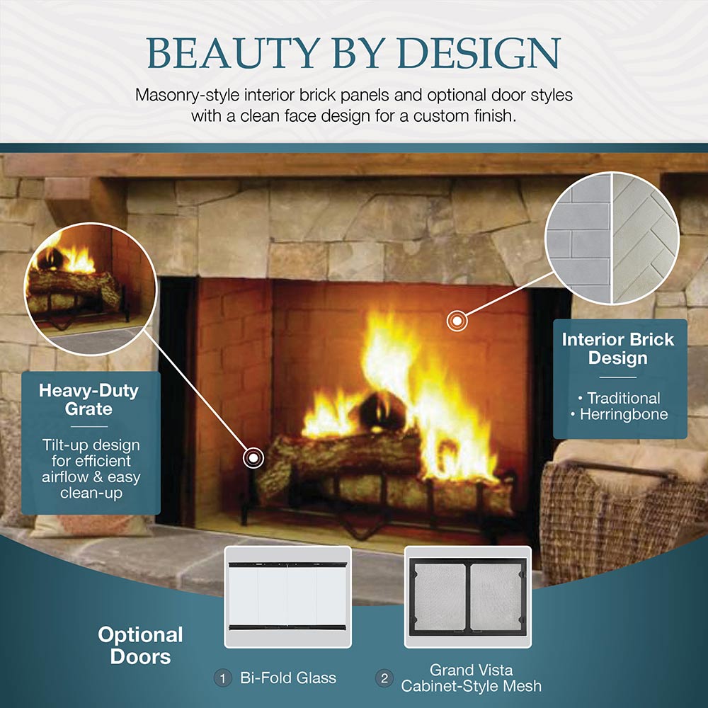 Majestic SB80 Biltmore 42-Inch Radiant Wood Burning Fireplace