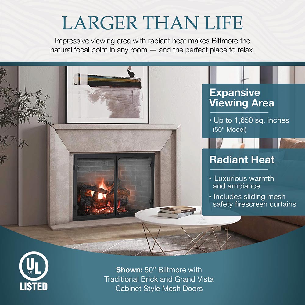 Majestic SB80 Biltmore 42-Inch Radiant Wood Burning Fireplace