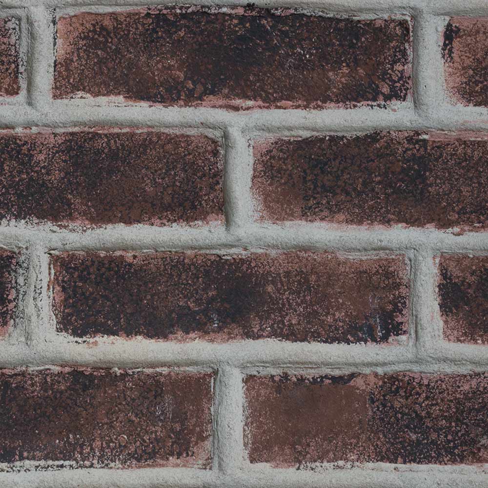 Vintage brick ceramic liner tiles, dark brown speckled glaze with raised brick edges