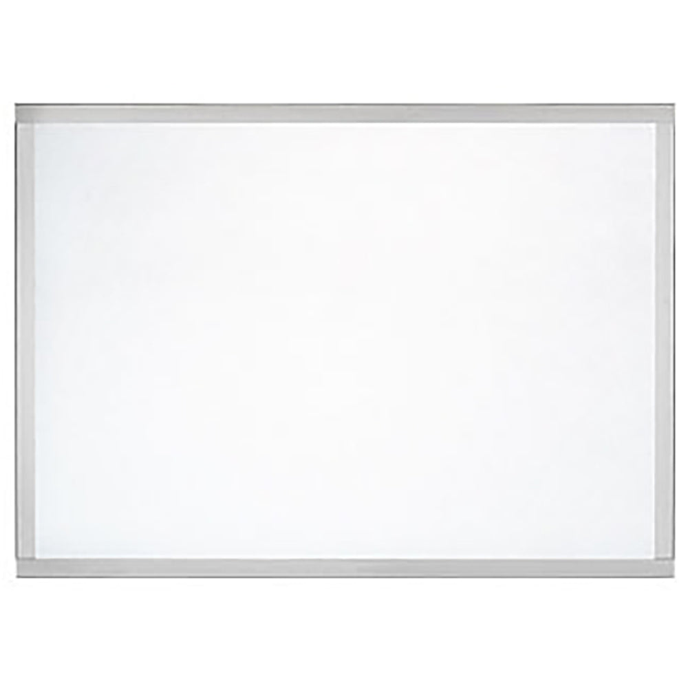 Framed outdoor mesh screen panel, rectangular with silver metal frame