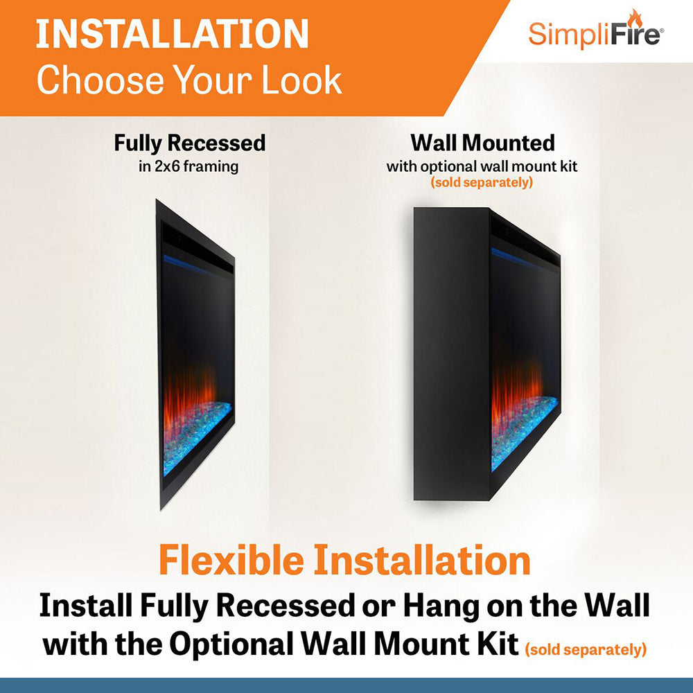 SimpliFire SF-ALLP Allusion Platinum Linear Electric Fireplace