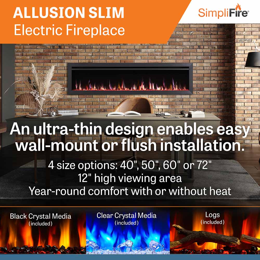 SimpliFire Allusion Slim Linear Electric Fireplace