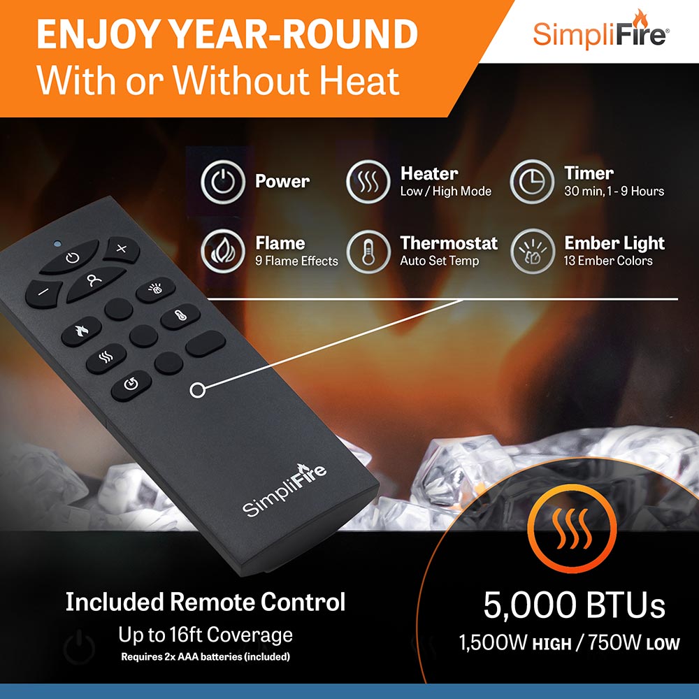 SimpliFire Allusion Slim Linear Electric Fireplace