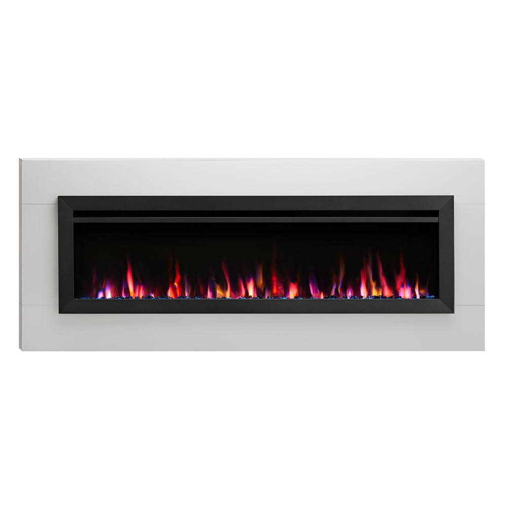 SimpliFire Allusion Slim Fireplace with Crestline Wall Mount Surround, 60-Inch