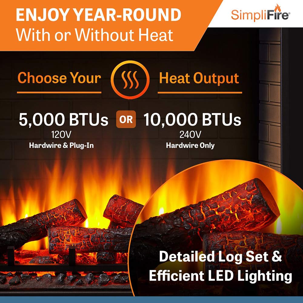 SimpliFire SF-BI Built-In Electric Fireplace