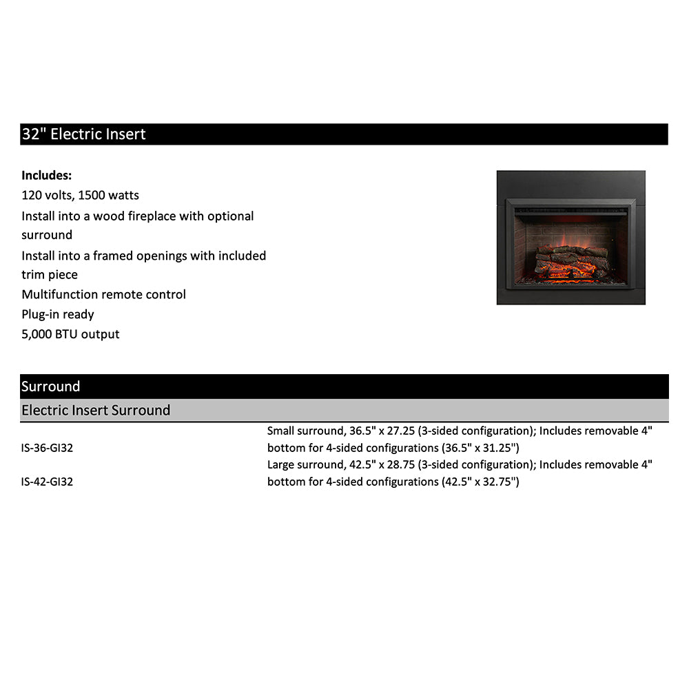 SimpliFire 32-Inch Electric Fireplace Insert