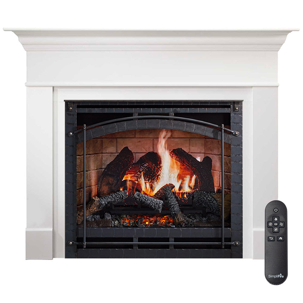 SimpliFire Inception 36-Inch Electric Fireplace Wescott Mantel Package (SF-INC36-MK-WS)