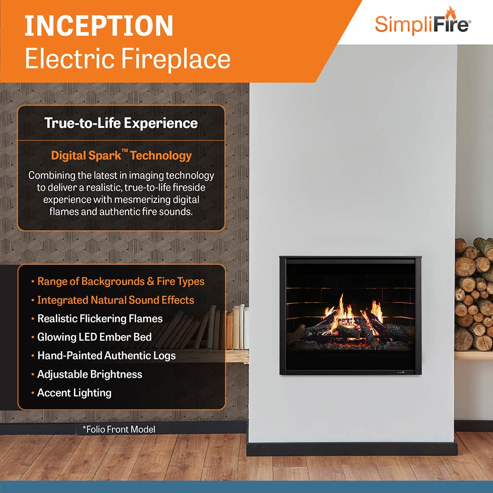 SimpliFire Inception 36-Inch Built-In Electric Fireplace (SF-INC36)