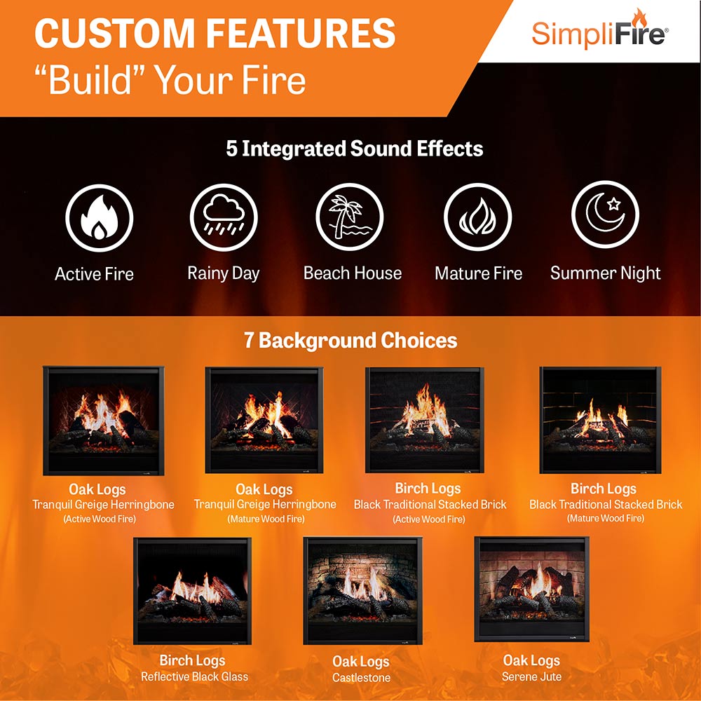 SimpliFire Inception 36-Inch Built-In Electric Fireplace (SF-INC36)