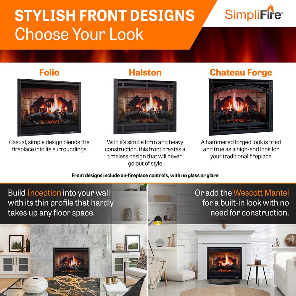 SimpliFire Inception 36-Inch Built-In Electric Fireplace (SF-INC36)