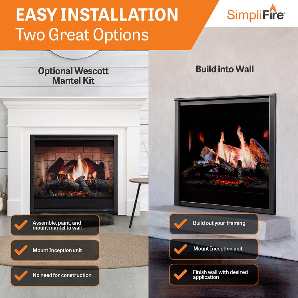 SimpliFire Inception 36-Inch Built-In Electric Fireplace (SF-INC36)