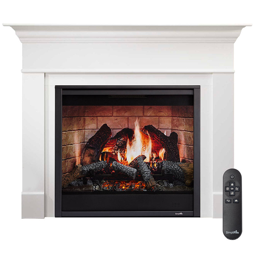 SimpliFire Inception 36-Inch Electric Fireplace Wescott Mantel Package (SF-INC36-MK-WS)