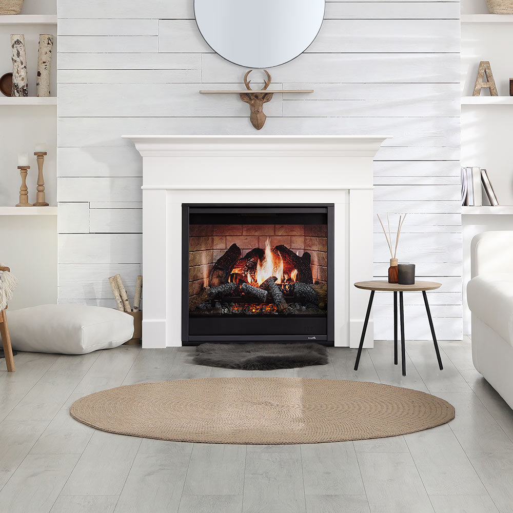SimpliFire Inception 36-Inch Electric Fireplace Wescott Mantel Package (SF-INC36-MK-WS)