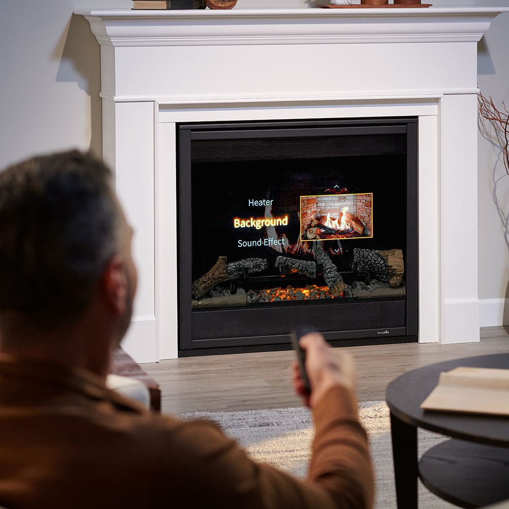 SimpliFire Inception 36-Inch Electric Fireplace Wescott Mantel Package (SF-INC36-MK-WS)