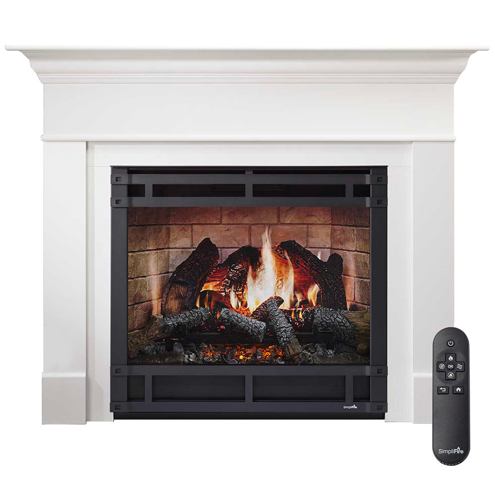 SimpliFire Inception 36-Inch Electric Fireplace Wescott Mantel Package (SF-INC36-MK-WS)