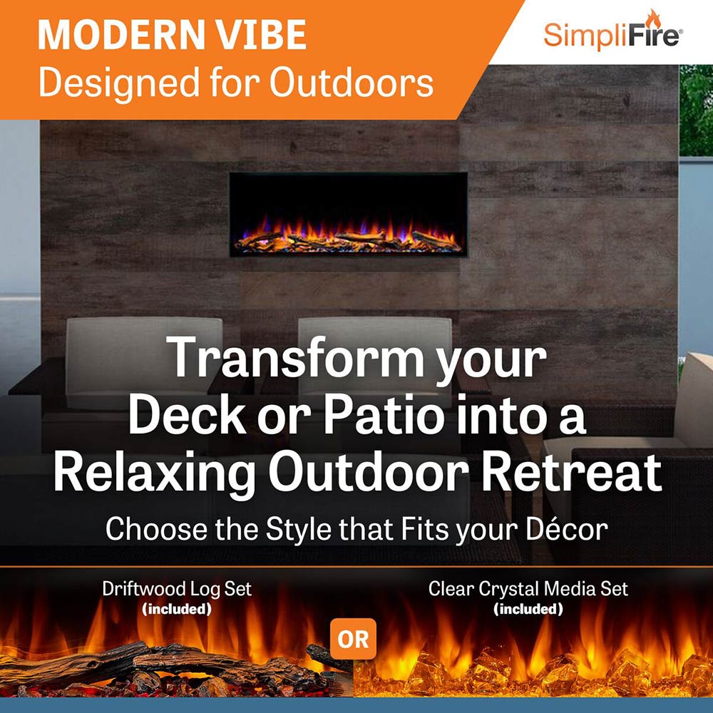 SimpliFire Forum 43-Inch Outdoor Electric Fireplace