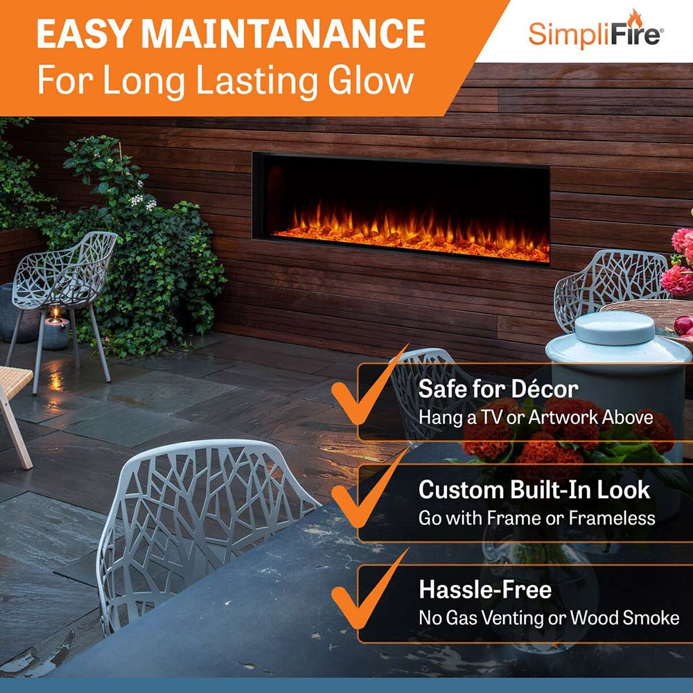SimpliFire Forum 55-Inch Outdoor Electric Fireplace – Fireplaces