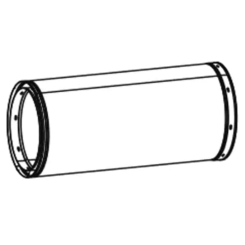Majestic chimney stove pipe section, black steel cylinder with flanged ends