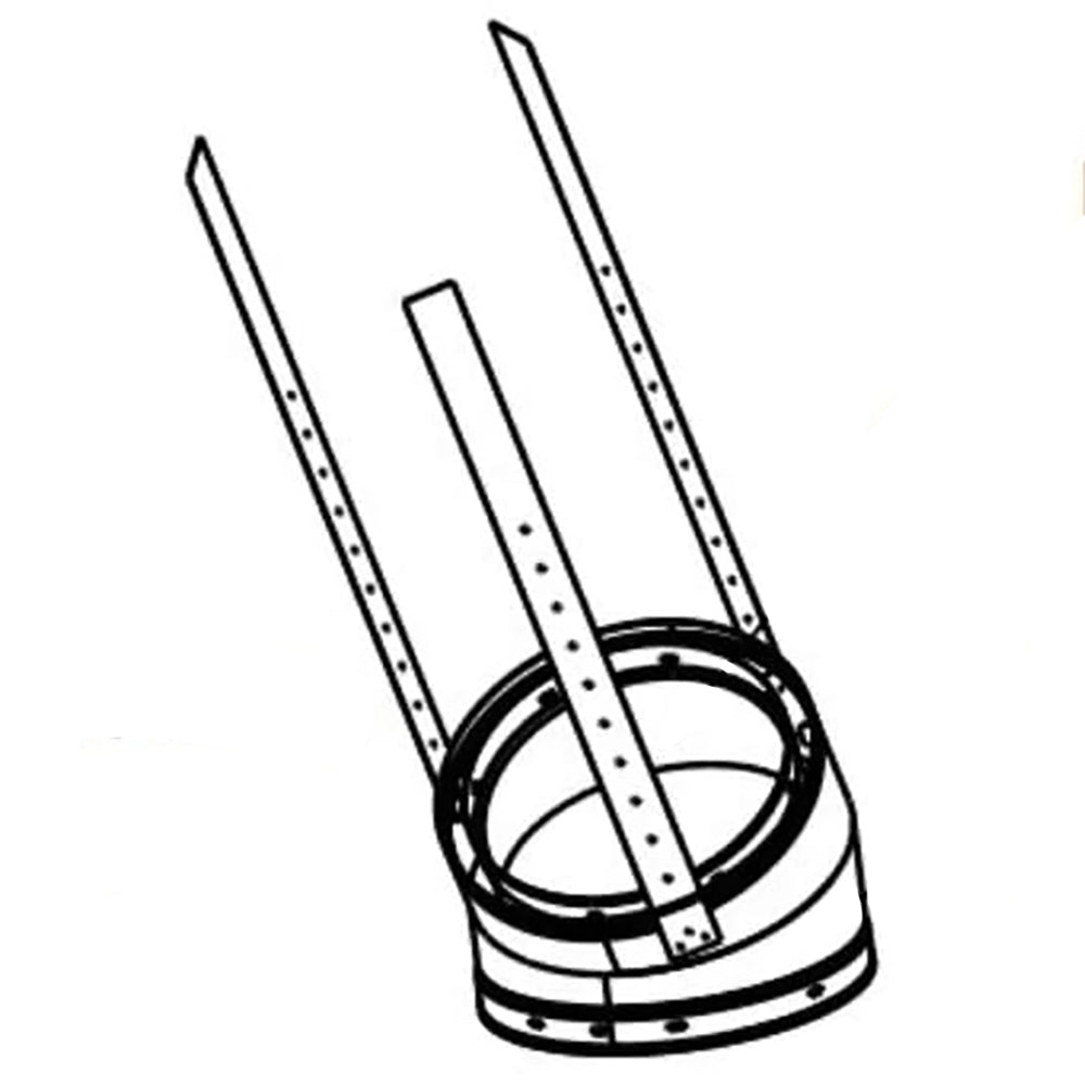 Degree elbow offset return pipe with two vertical legs and circular base