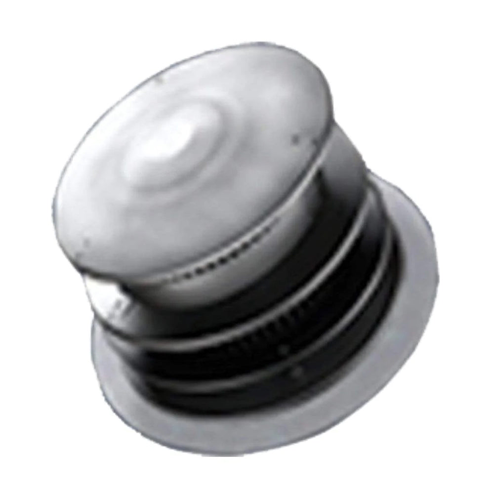 Stainless steel horizontal high-rise termination cap with black rubber rings