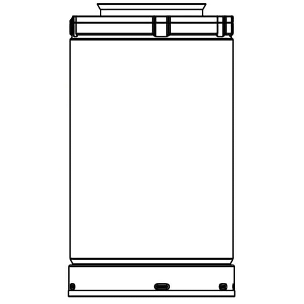 Black slip section for 2 to 12-inch chimney, rectangular vent pipe section