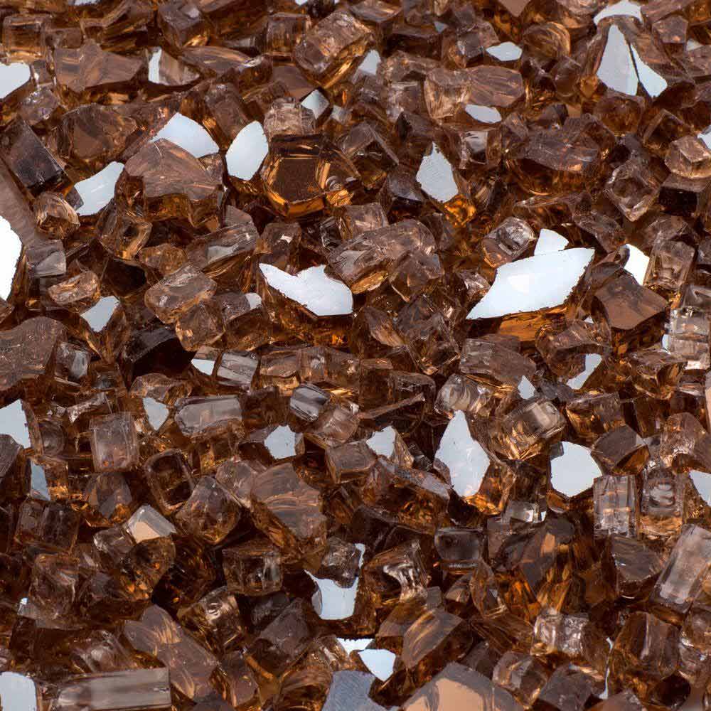 Slick Rock Amber Fire Glass, 25 Pounds