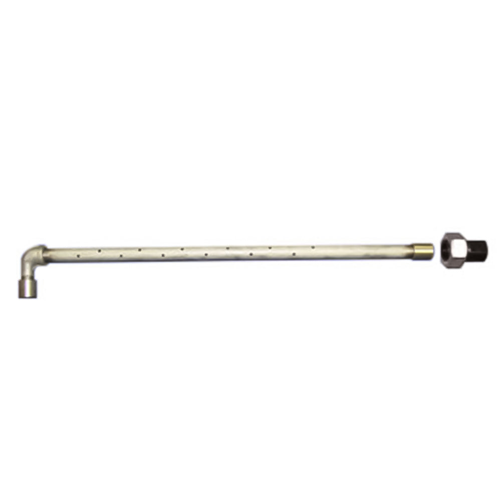 Stainless steel gas log lighter burner kit with long tube and hex connector end