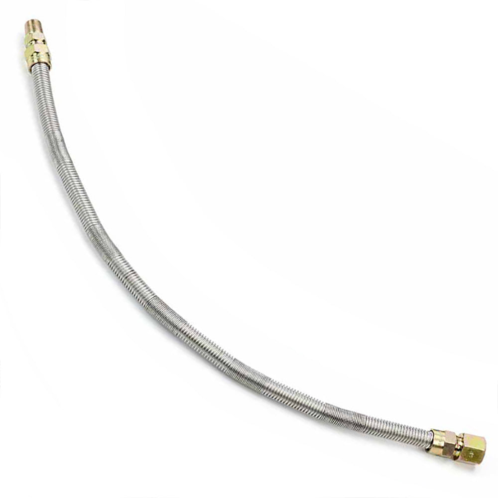 Stainless steel gas flex line with brass fittings, braided hose with threaded ends