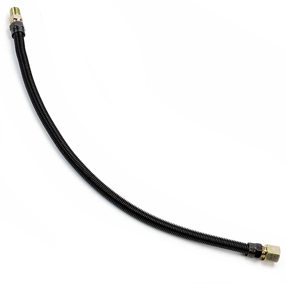 HPC Fire Black Coated Stainless Steel Gas Flex Line, 3/8-Inch ID with 1/2-Inch FIP x 3/8-Inch MIP Fittings