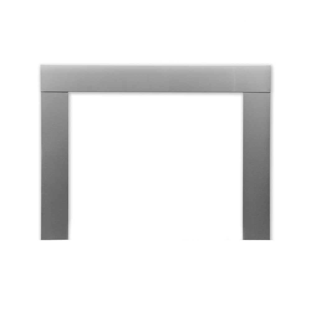 3-piece decorative gas fireplace surround, dark gray metal frame