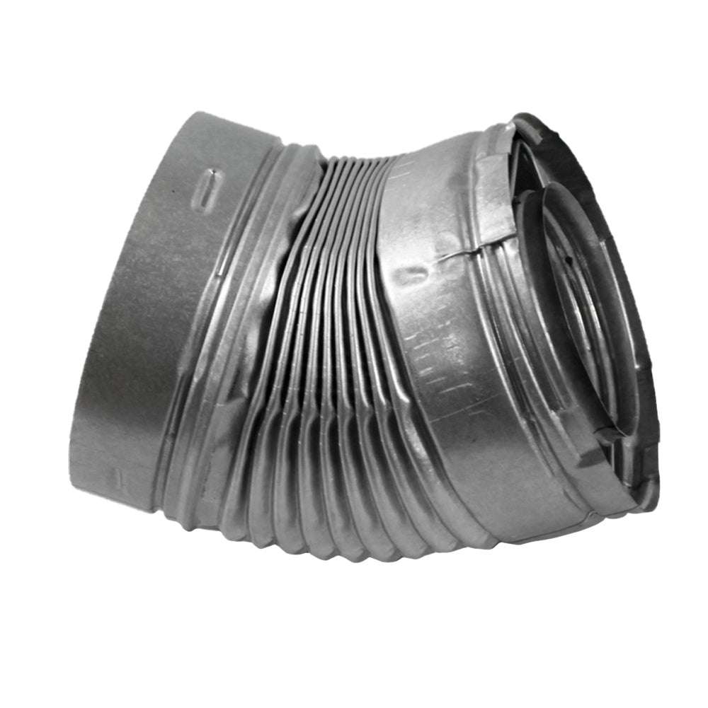 Gray rigid 45-degree direct vent elbow fitting with gasket seal