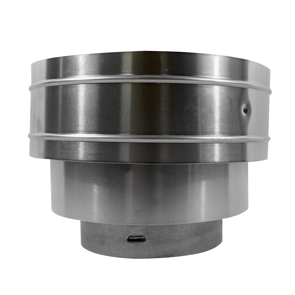Stainless steel direct vent termination cap with storm collar, cylindrical