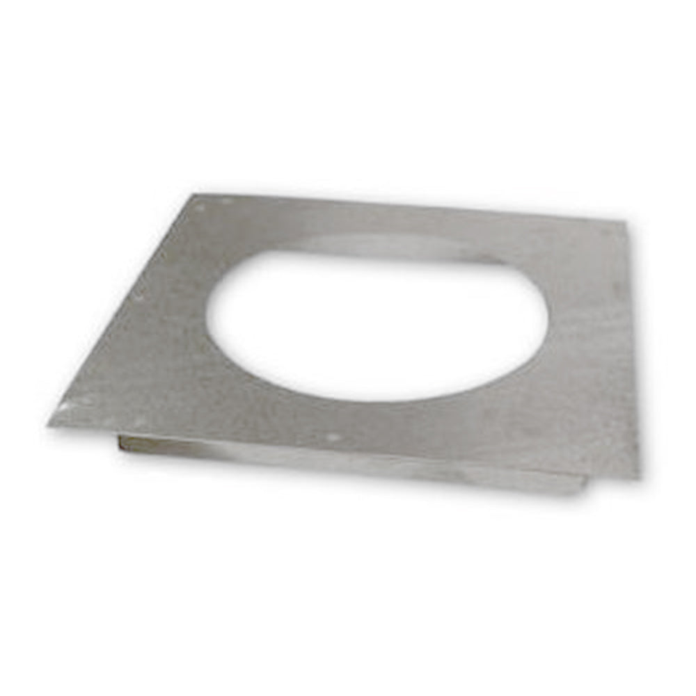 Metal horizontal vent spacer plate with oval opening