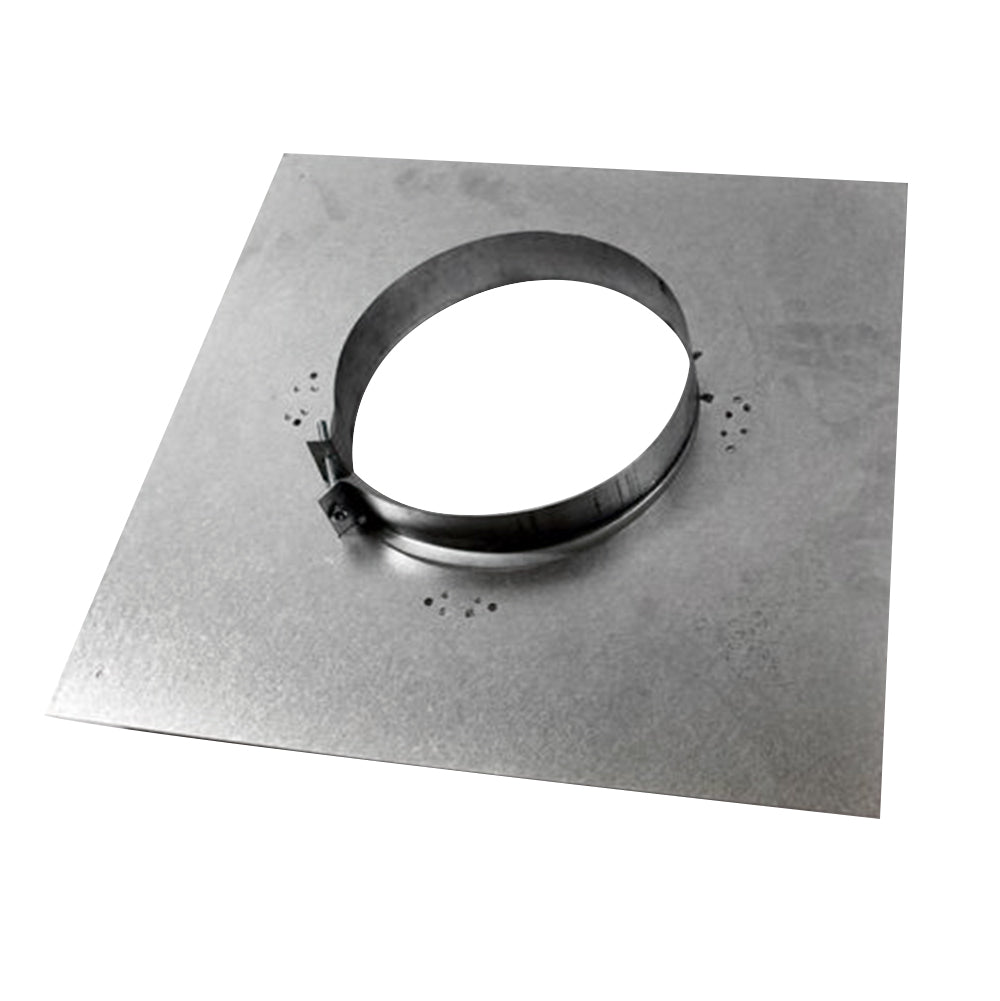 Galvanized vent support plate with round flue collar opening