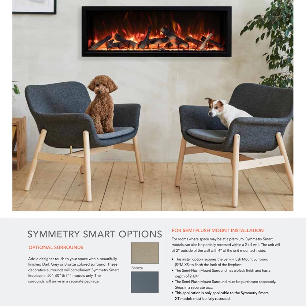 Amantii Symmetry Indoor/Outdoor Built-In Smart Electric Fireplace