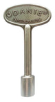 3-inch universal valve key, brushed metal finish, Dante logo badge