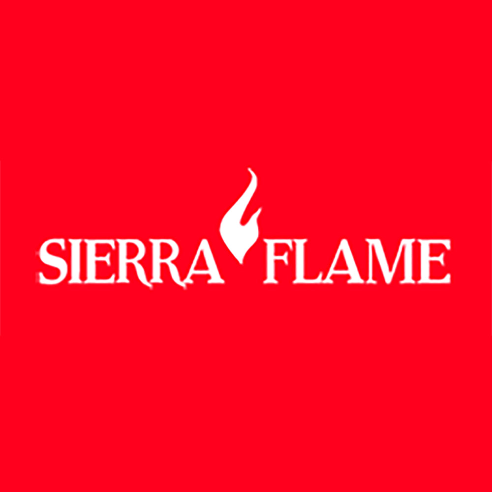 Sierra Flame logo on red background