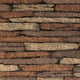 Vent-free firebox liner with rugged stacked stone brick texture