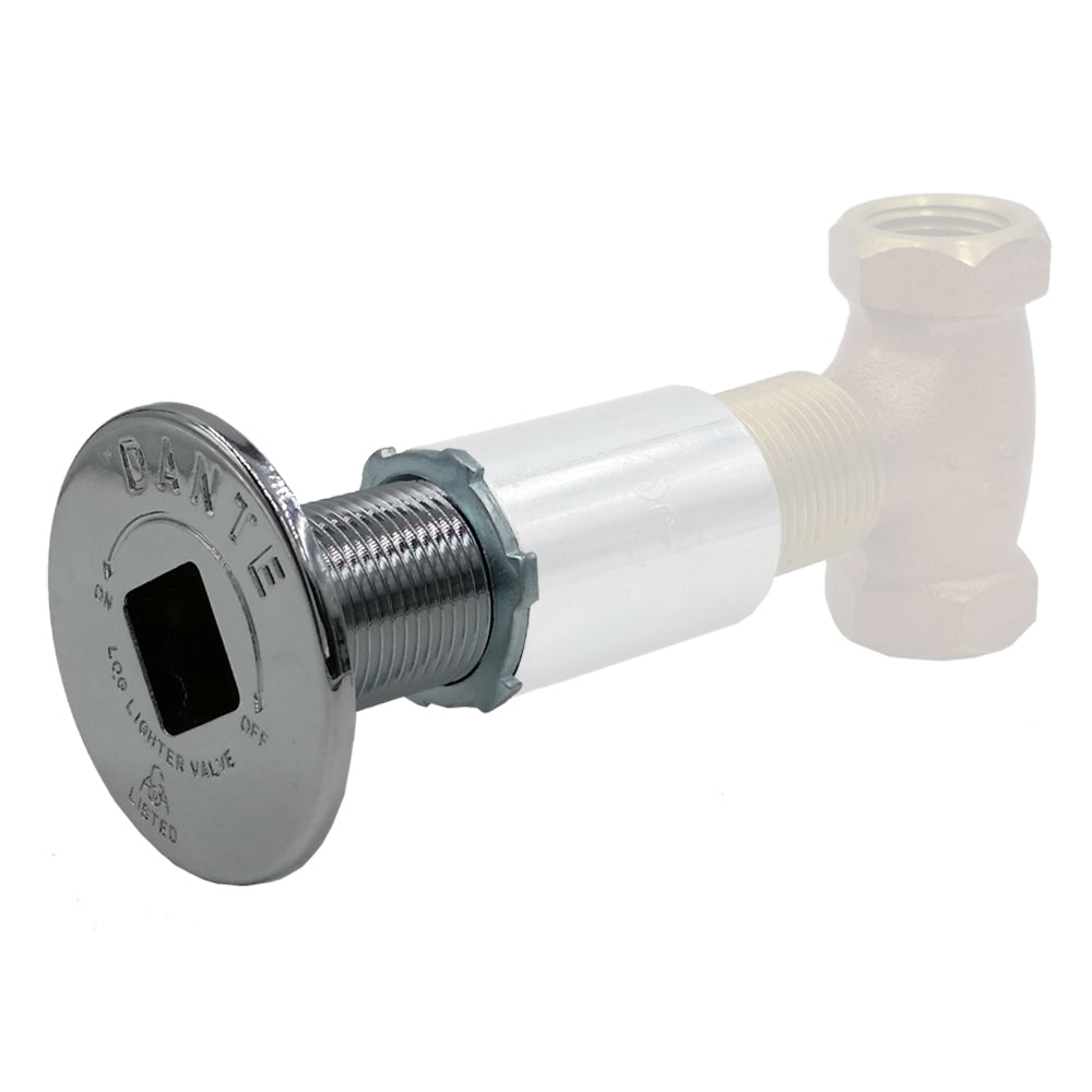 Threaded floor plate with chrome threads and white plastic mounting nut