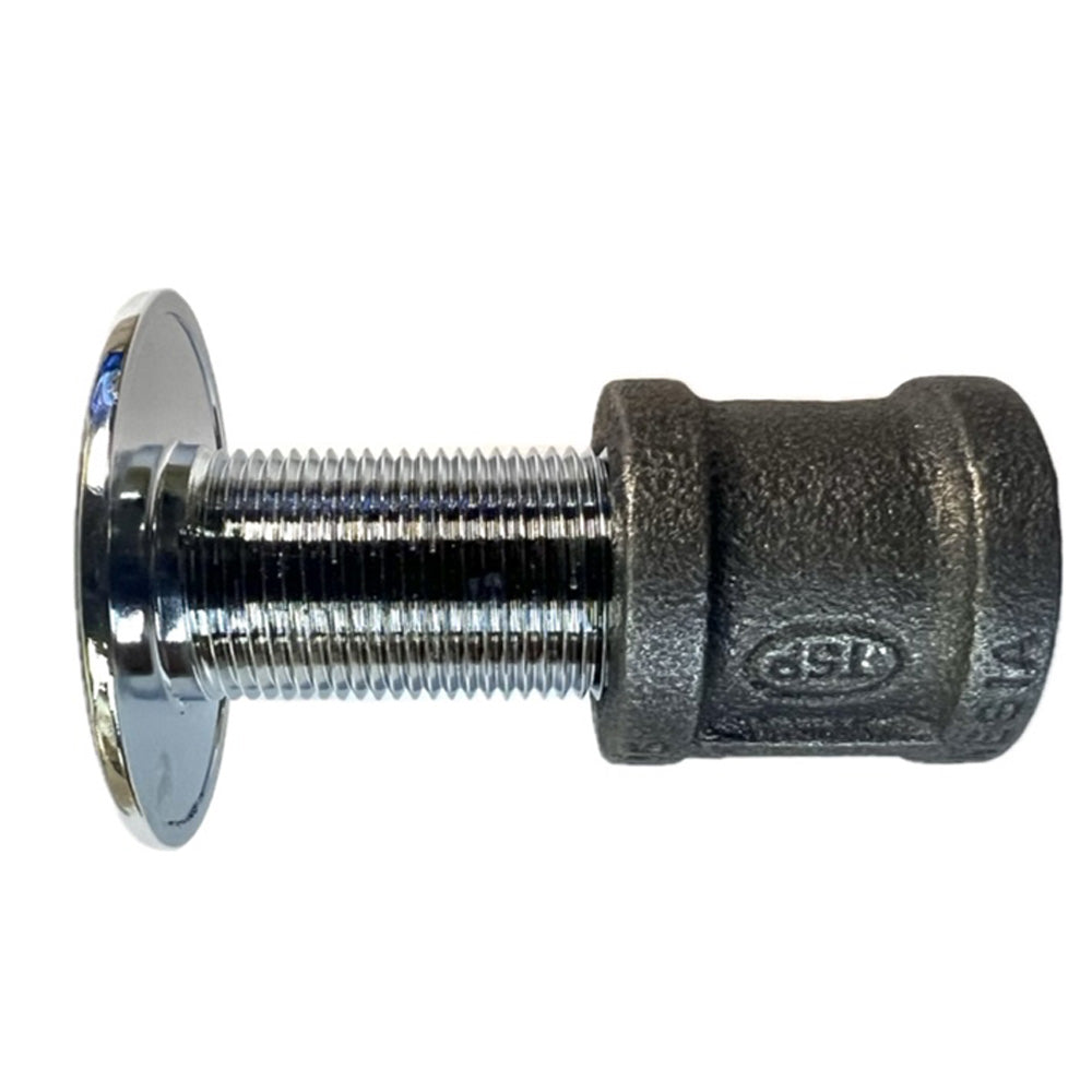 Universal threaded floor plate kit with chrome base and black threaded insert