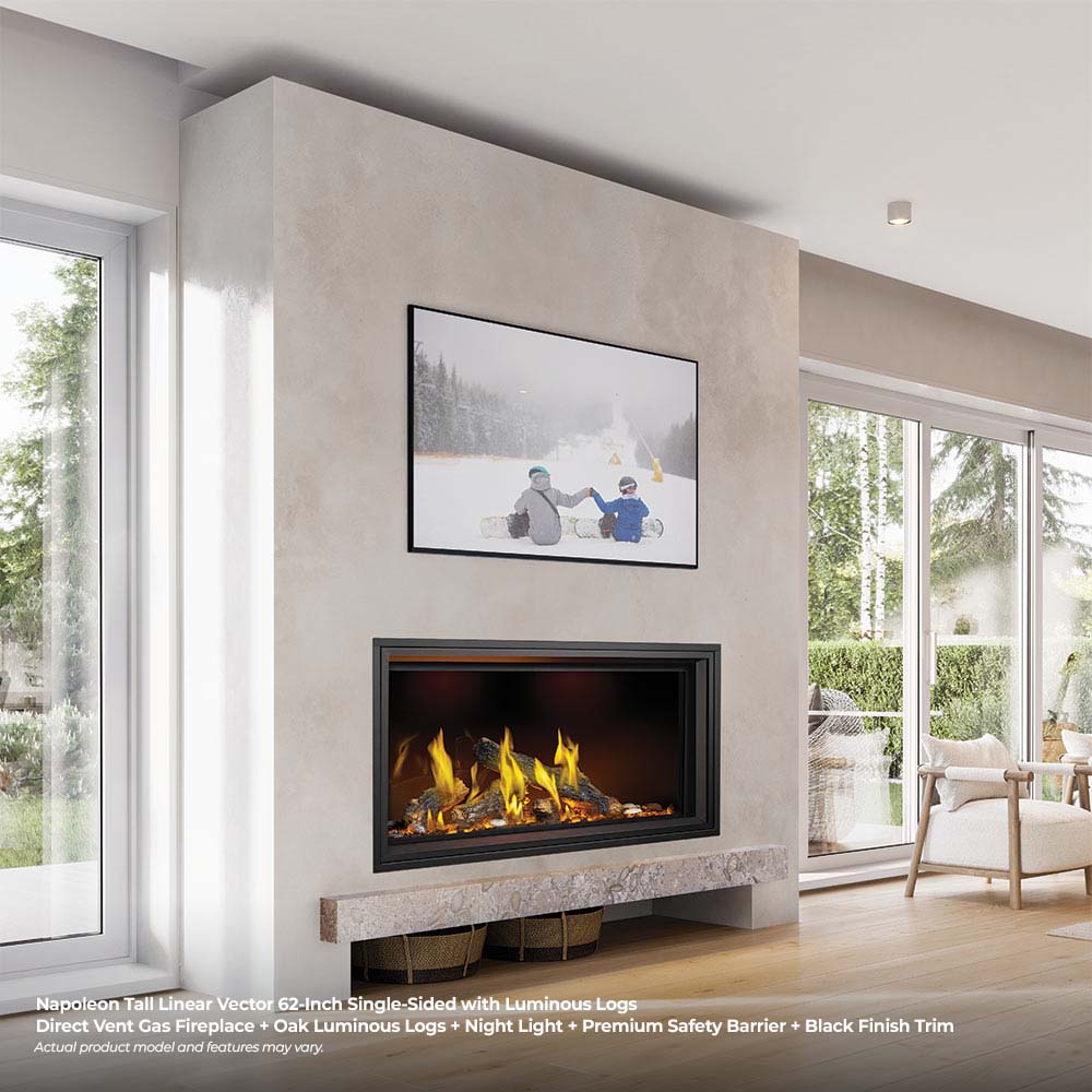 Napoleon Tall Linear Vector 62in Single-Sided DV Gas – Fireplaces