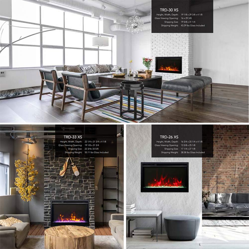 Amantii Traditional Extra Slim Built-In Smart Smart Electric Fireplace