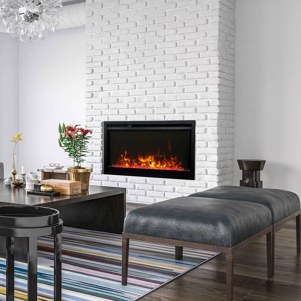 Amantii Traditional Extra Slim Built-In Smart Smart Electric Fireplace